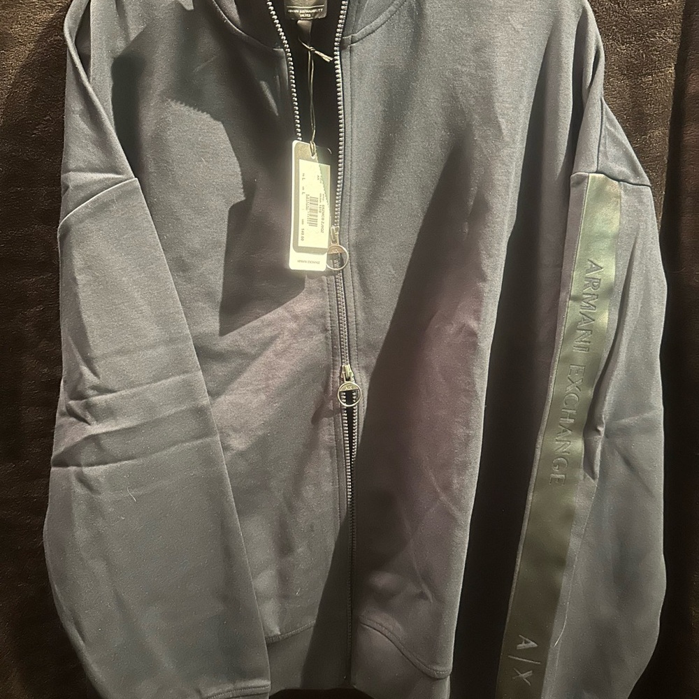 Armani Exchange Navy Zip-Up Jacket